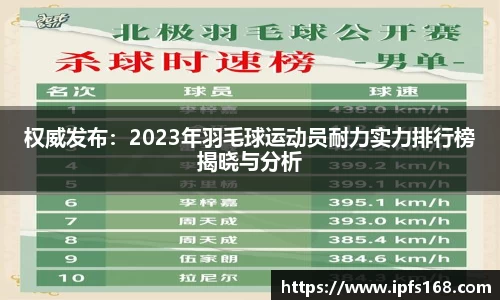 权威发布：2023年羽毛球运动员耐力实力排行榜揭晓与分析
